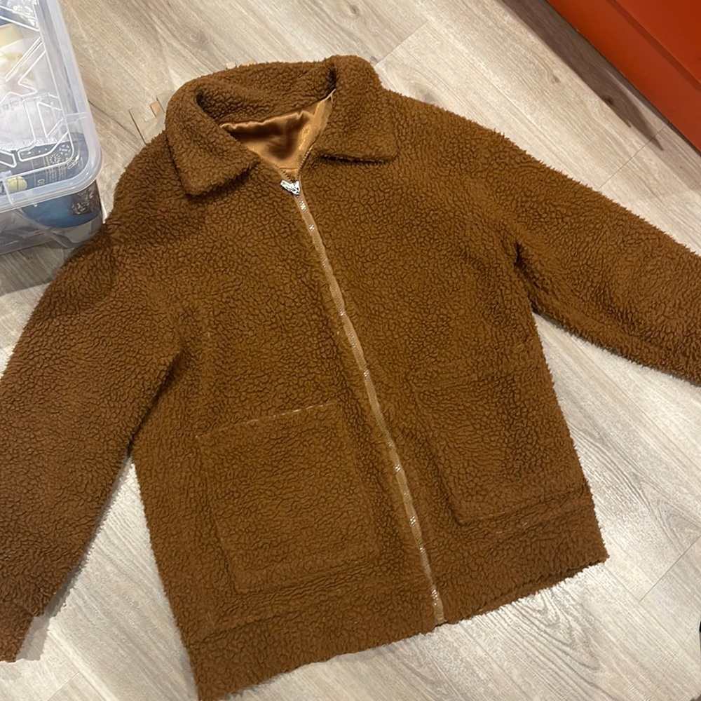 Tan Teddy Sherpa Jacket